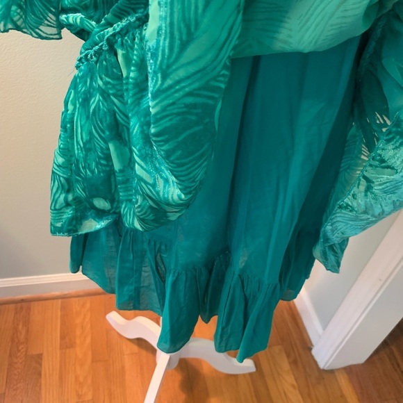 Free People green velour textured dress, size S - Picture 5 of 9